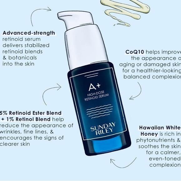 💖NWT Authentic💖 Sunday Riley A+ High-Dose Retinol Serum 1 fl. oz. Full Size💖 - Picture 2 of 12
